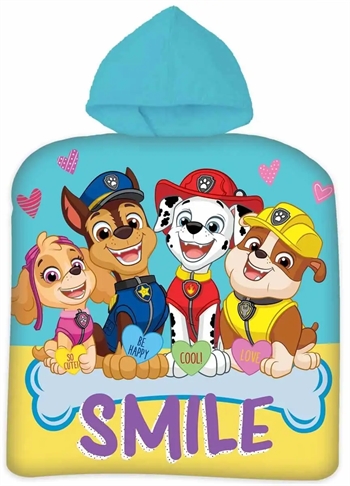 Billede af Badeponcho - Børnehåndklæde - Paw Patrol Smile - 50x100 cm - 100% Bomuld